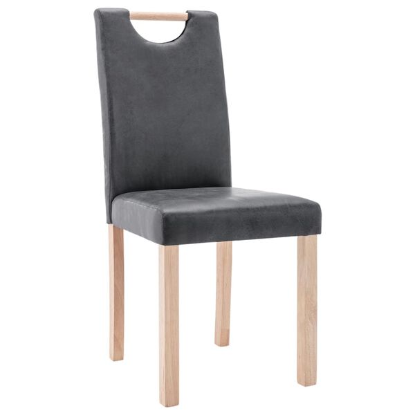 vidaXL Blagovaonske stolice od umjetne bru&scaron;ene kože 4 kom sive