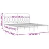 vidaXL Metalni okvir za krevet s uzglavljem bijeli 200x200 cm