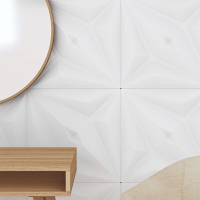 vidaXL Zidni paneli 48 kom bijeli 50 x 50 cm XPS 12 m² uzorak zvijezde