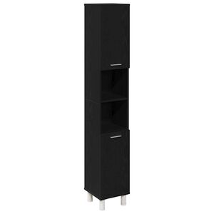 vidaXL Kupaonski ormar Crni hrast 30 x 30 x 179 cm Konstruirano drvo