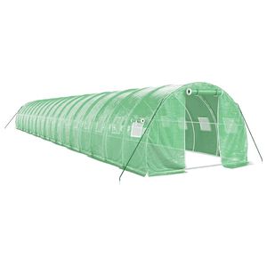 vidaXL Staklenik s čeličnim okvirom zeleni 54 m&sup2; 18 x 3 x 2 m