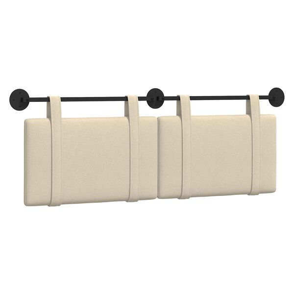 vidaXL Držeće uzglavlje Zidne Jednobojno Krema 150 x 55 x 5 cm tkanina