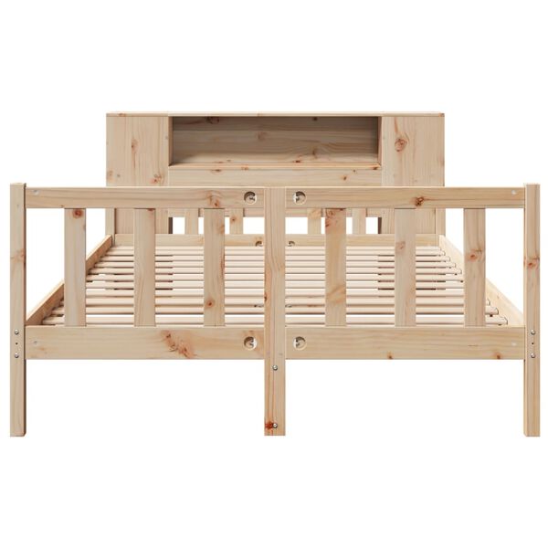 vidaXL Krevet s regalom za knjige bez madraca 160x200 cm od borovine