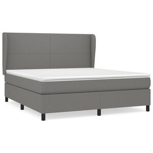 vidaXL Okvir kreveta s oprugama i madrac svjetlosivi 180x200cm tkanina