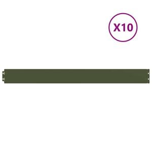 vidaXL Rubovi za travnjak 10 kom Maslinasto zeleni 10x103 cm