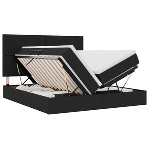 vidaXL LED krevet za pohranu s madracem Crna 180 x 200 cm Tkanina