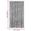 vidaXL Zastor protiv muha sivi i crno-bijeli 100 x 220 cm od &scaron;enila