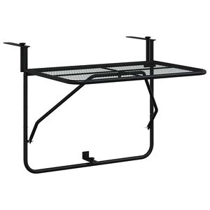 vidaXL Balkonski stol crni 60 x 40 cm čelični