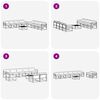 vidaXL Set vanjskih sofa s jastukom 9 pcs Prirodna i crna