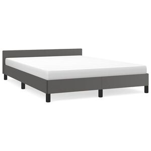 vidaXL Okvir kreveta s uzglavljem bez madraca sivi 140x190 cm