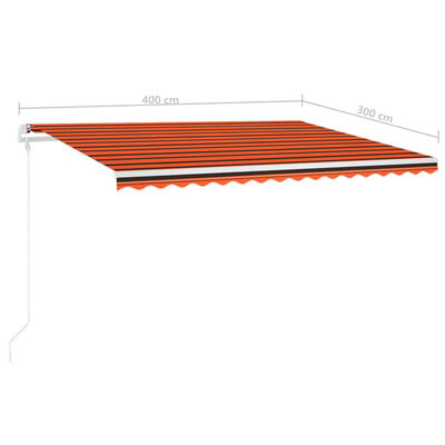 vidaXL Tenda na ručno uvlačenje sa stupovima 4 x 3 m narančasto-smeđa