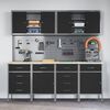 vidaXL Radni ormar s ladicama 10 pcs Crna Inženjerska drva i čelik