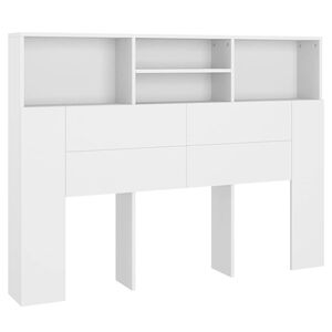 vidaXL Ormarić s uzglavljem kreveta bijeli 140x19x103,5 cm