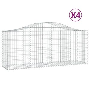 vidaXL Lučne gabionske ko&scaron;are 4 kom 200x50x80/100 cm pocinčano željezo