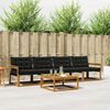 vidaXL Set vanjskih sofa s jastukom 5 pcs Prirodna i crna