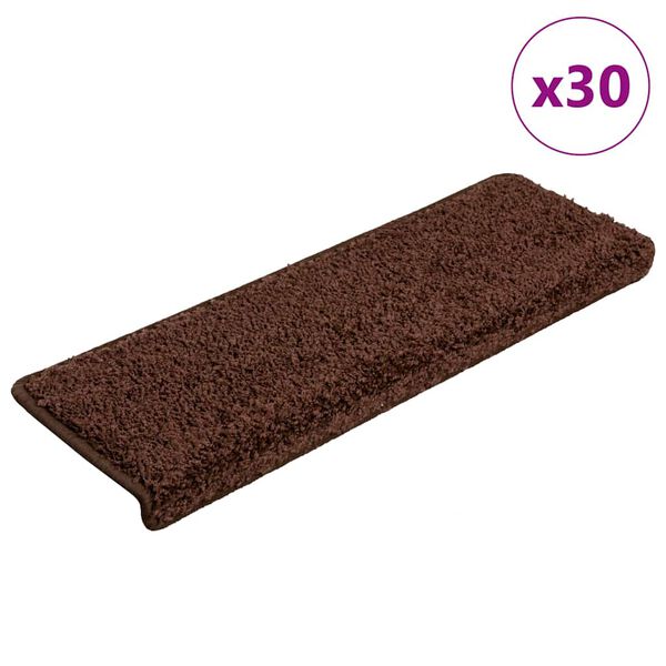 vidaXL Prostirke za stepenice 30 kom 65x21x4 cm smeđe pravokutne rubove