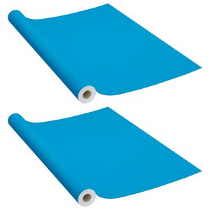 vidaXL Samoljepljive folije za namje&scaron;taj 2 kom azurne 500 x 90 cm PVC