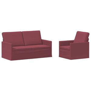 vidaXL Set sofe 2 pcs Vinska crvena Tkanina