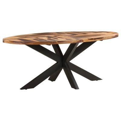 vidaXL Blagovaonski stol ovalni 200x100x75 cm od drva bagrema i šišama