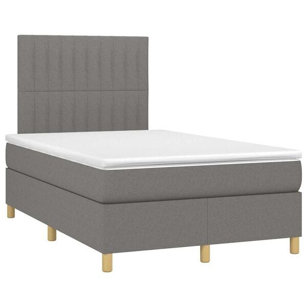vidaXL Krevet box spring s madracem tamnosivi 120 x 190 cm tkanina