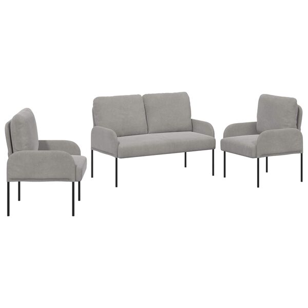 vidaXL Setovi sofa 3 pcs Svijetlo siva 115 x 56 x 80 cm &Scaron;perploča