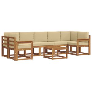 vidaXL Set vanjskih sofa s jastukom 8 pcs Prirodna i bež