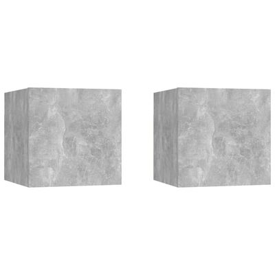 vidaXL Zidni TV ormarići 2 kom siva boja betona 30,5 x 30 x 30 cm