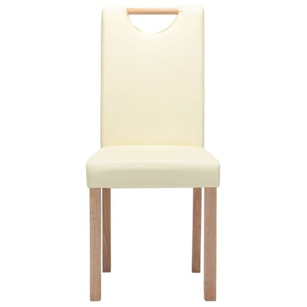 vidaXL Blagovaonske stolice od umjetne kože 4 kom krem