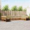 vidaXL Setovi sofa 10 pcs Prirodna i bež Čvrsto drvo akacije