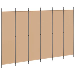 vidaXL Razdjelnik prostora s 6 panela Bež 300 x 200 cm Tkanina