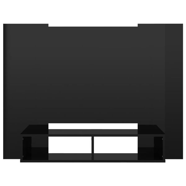 vidaXL Zidni TV ormarić visoki sjaj crni 120 x 23,5 x 90 cm drveni