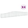 vidaXL Lučne gabionske ko&scaron;are 4 kom 400x30x40/60 cm pocinčano željezo