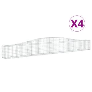 vidaXL Lučne gabionske ko&scaron;are 4 kom 400x30x40/60 cm pocinčano željezo