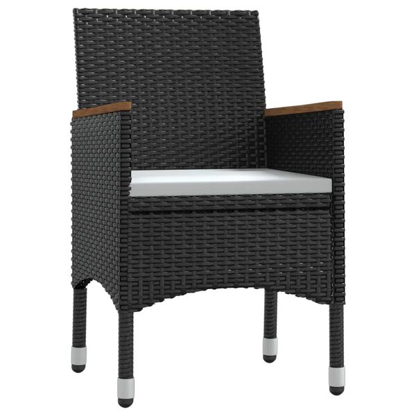 vidaXL 9-dijelni vrtni blagovaonski set s jastucima crni