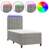 vidaXL Krevet box spring s madracem LED svjetlosivi 80x200 cm bar&scaron;un