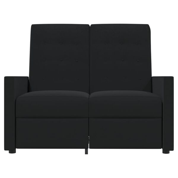vidaXL Nagibni dvosjed od tkanine crni
