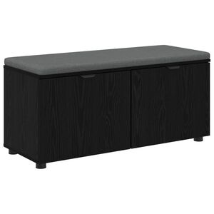 vidaXL Klupa za hodnik s jastukom Crni Hrast 100 x 38 x 46 cm