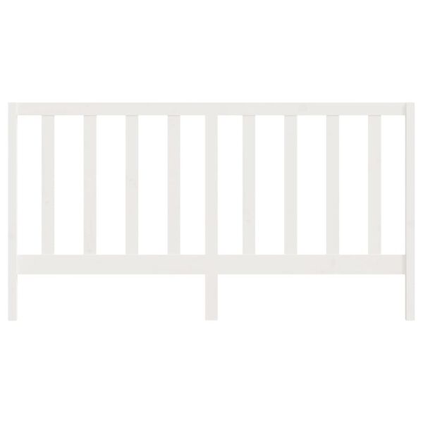 vidaXL Uzglavlje za krevet bijelo 206 x 4 x 100 cm od masivne borovine