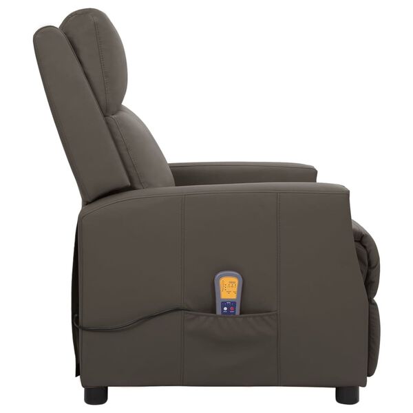 vidaXL Masažna fotelja od umjetne kože siva