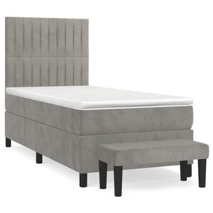 vidaXL Box spring krevet s madracem svjetlosivi 80 x 200 cm bar&scaron;unasti