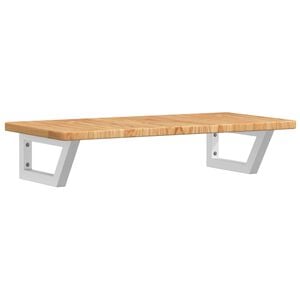 vidaXL Zidna polica za umivaonik od čelika i masivne hrastovine