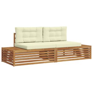 vidaXL Set vanjskih sofa s jastukom Prirodna i krem 203,5 x 83 x 73 cm