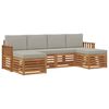 vidaXL Set vanjskih sofa 6 kom. Prirodna i svijetlo siva