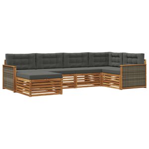 vidaXL Set vanjskih sofa 6 kom. Prirodna i antracit
