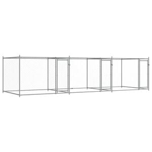 vidaXL Kavez za pse s vratima sivi 6 x 2 x 1,5 m od pocinčanog čelika