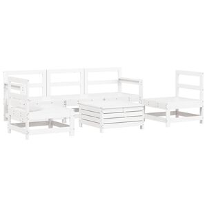 vidaXL 6-dijelni set vrtnih sofa bijeli od masivne borovine