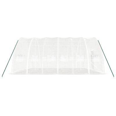 vidaXL Staklenik s čeličnim okvirom bijeli 36 m² 6 x 6 x 2,85 m