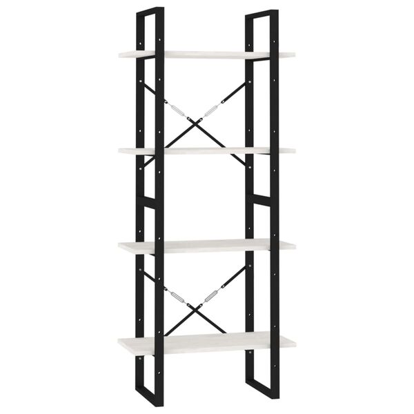 vidaXL Ormarić za knjige s 4 razine bijeli 60x30x140 cm od borovine