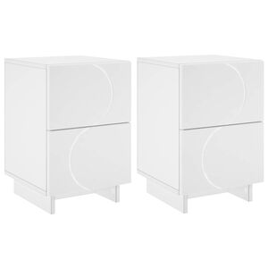 vidaXL Noćni ormar 2 kom. Bijela 33,5 x 34,5 x 50 cm Konstruirano drvo