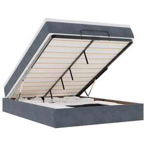 vidaXL Otomanski krevet s madracem tamnosivi 140x200 cm bar&scaron;unasti
